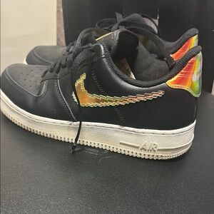 Nike Black and Gold Sneakers with Chunky Sole